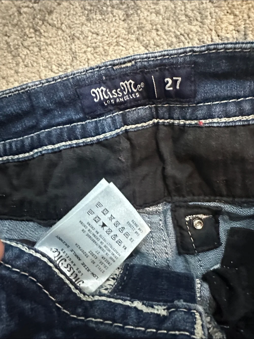 Miss Me Low Rise Ankle Skinny Jeans Dark Wash Women’s Size 27